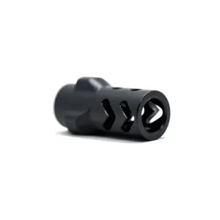 Angstadt Arms 3-Lug Adapter, 9mm Dual Chevron Brake, 1/2x28, Black, AA093LDC28 (product photo)