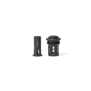 A black nitride JK 155 HUB piston mount shown with a black nitride piston marked .578x28