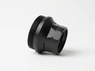 Big Hoss Plan B Extended Mount in black, showing the HUB threads and the tapered rear section